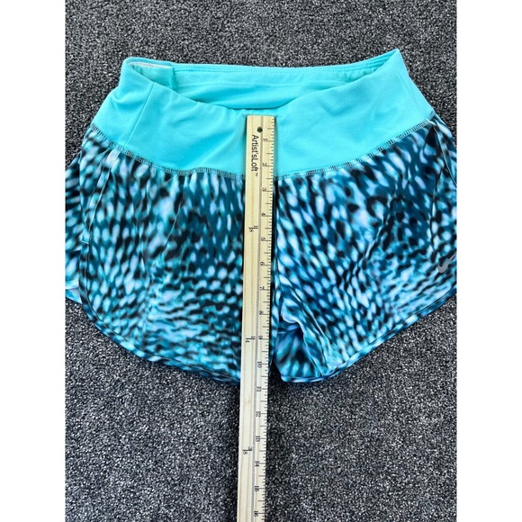 Nike Dri-Fit Shorts Women Extra Small Running Lined Tie Knit Waist Printed Green - Picture 8 of 11
